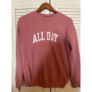 ALALA All Day Crewneck Sweatshirt Dusty Rose Pink Size S